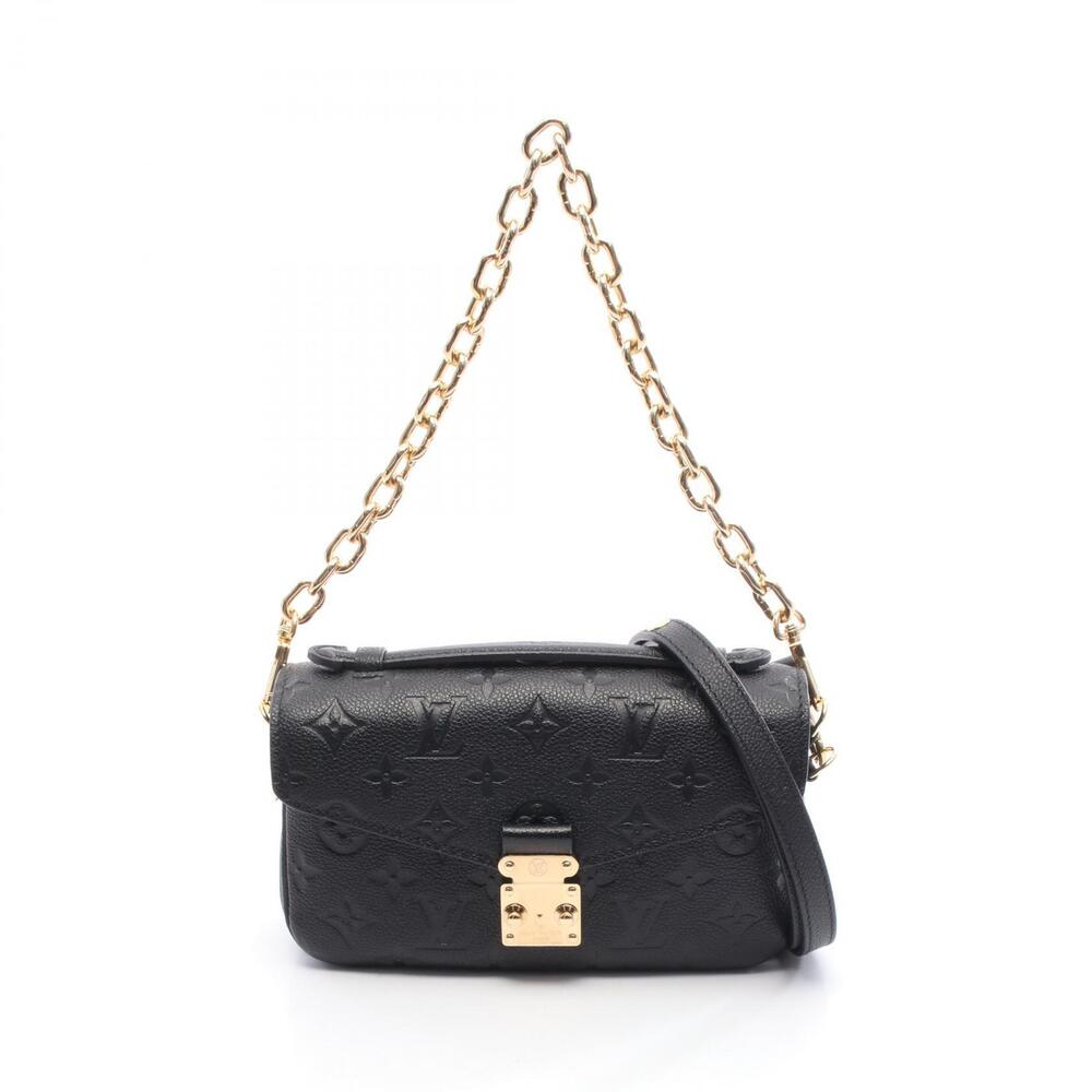 Louis Vuitton Metis East West Handbag Leather Monogram Empreinte Black